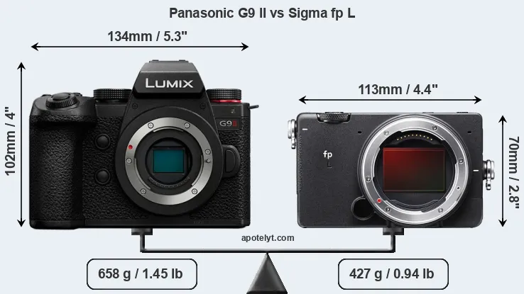 Size Panasonic G9 II vs Sigma fp L
