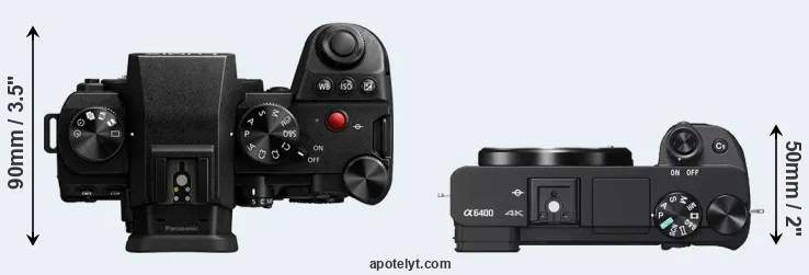 Compare G9 II versus A6400 top