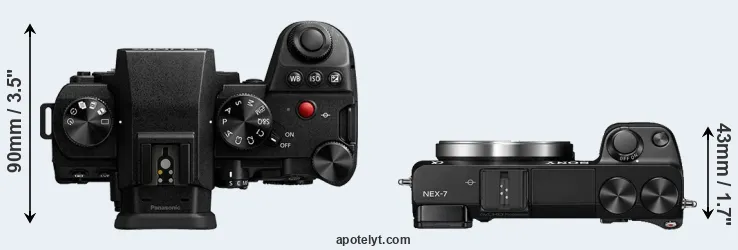 Compare G9 II versus NEX-7 top