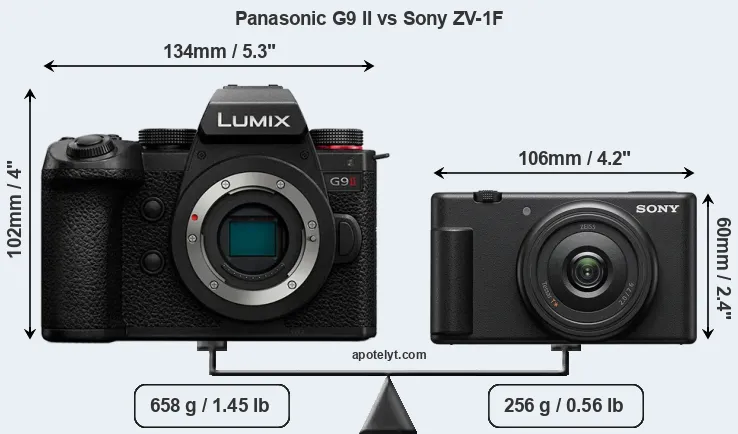 Size Panasonic G9 II vs Sony ZV-1F