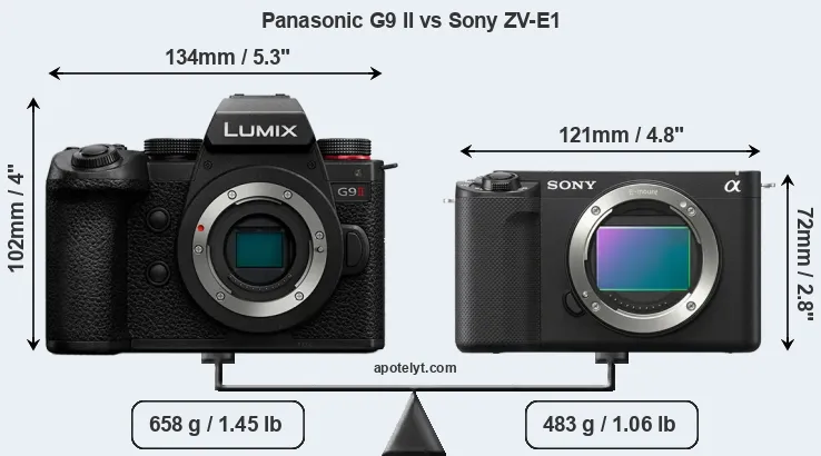 Size Panasonic G9 II vs Sony ZV-E1