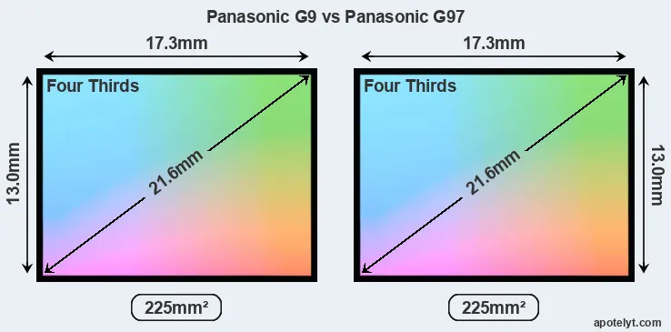Panasonic G9 and Panasonic G97 sensor measures