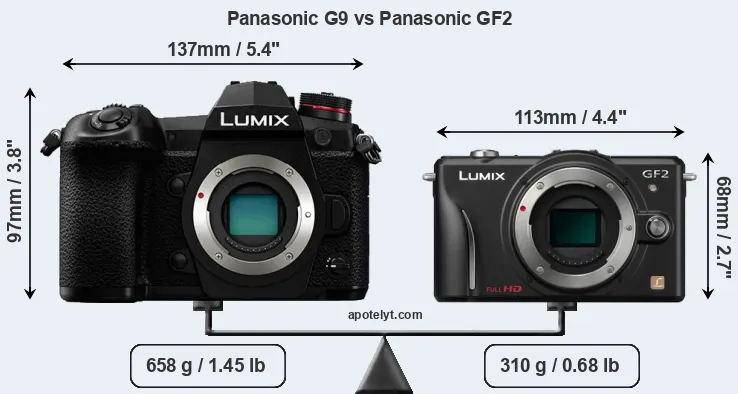 Size Panasonic G9 vs Panasonic GF2