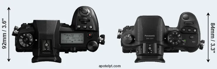 Compare G9 versus GH4 top