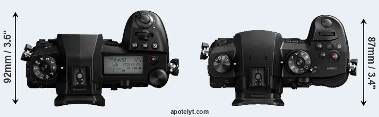 Compare G9 versus GH5 top