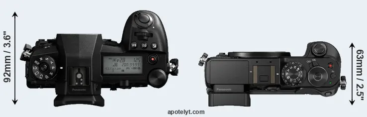 Compare G9 versus GX8 top