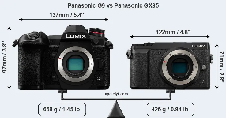 Size Panasonic G9 vs Panasonic GX85