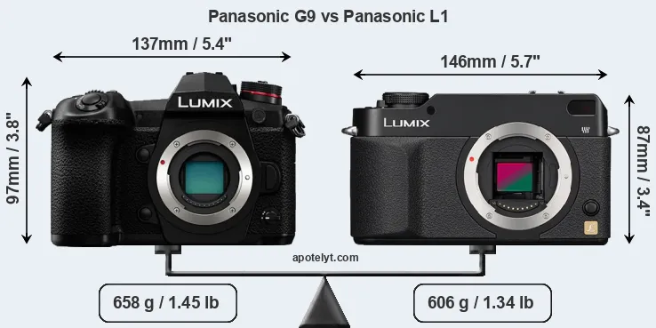 Size Panasonic G9 vs Panasonic L1