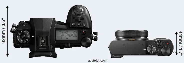 Compare G9 versus ZS100 top