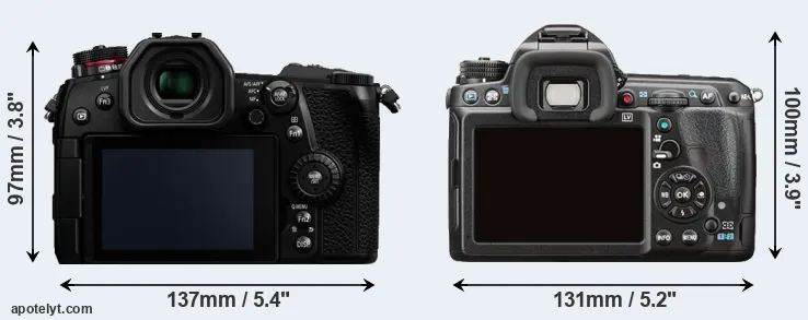Comparison G9 or K-3 II rear
