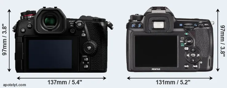 Comparison G9 or K-5 II rear