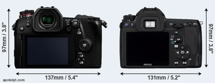 Comparison G9 or K-5 rear