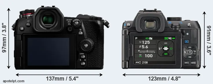 Comparison G9 or K-S2 rear