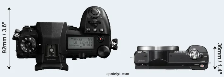 Compare G9 versus A5000 top
