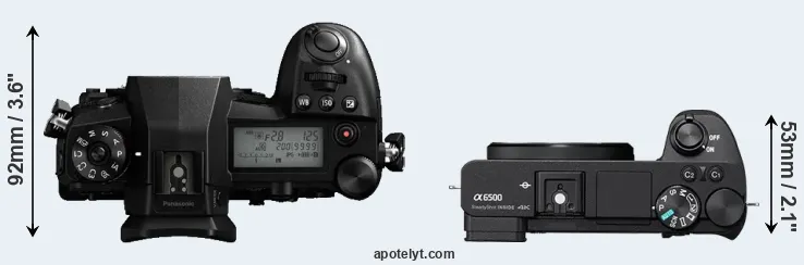 Compare G9 versus A6500 top