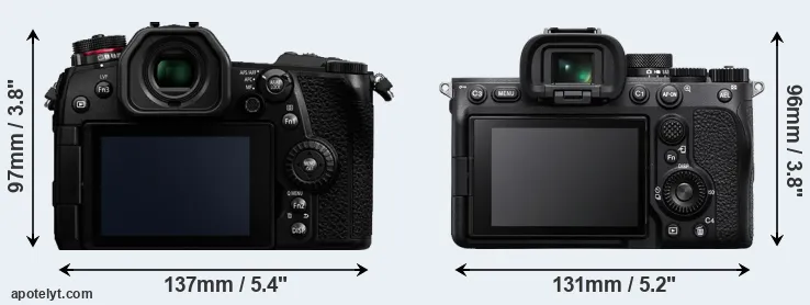 Comparison G9 or A7 IV rear