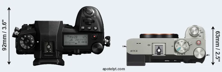 Compare G9 versus A7C II top