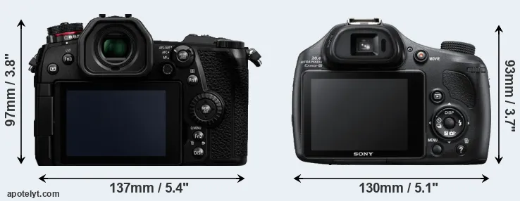 Comparison G9 or HX400V rear