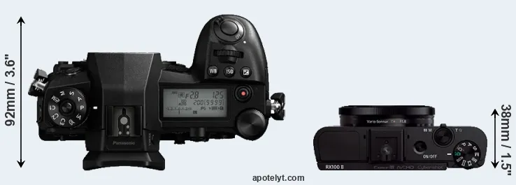 Compare G9 versus RX100 II top