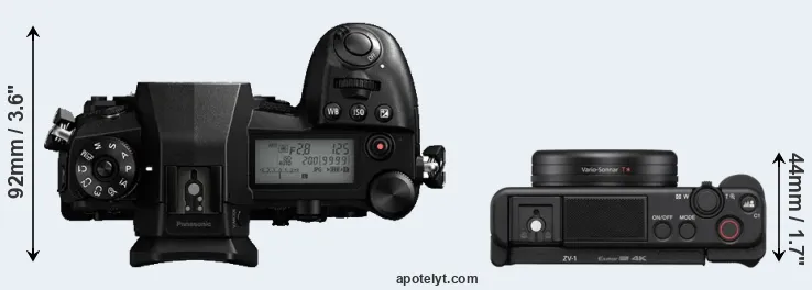 Compare G9 versus ZV-1 top