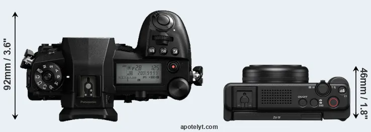 Compare G9 versus ZV-1F top