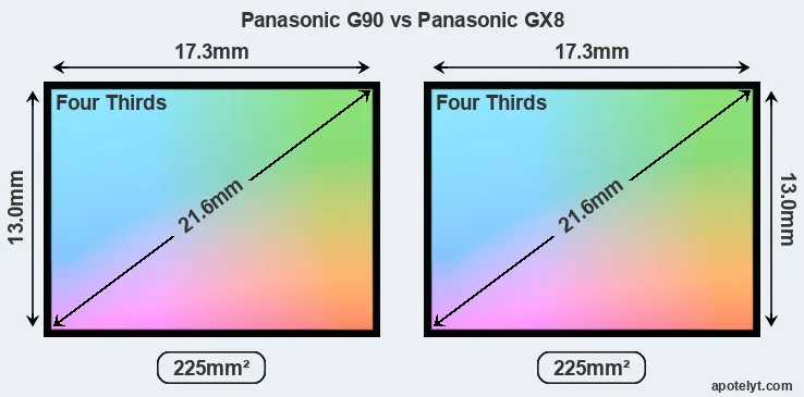Panasonic G90 and Panasonic GX8 sensor measures