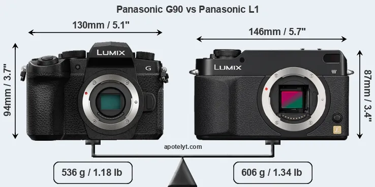 Size Panasonic G90 vs Panasonic L1