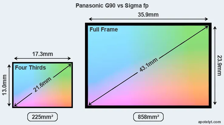 Panasonic G90 and Sigma fp sensor measures