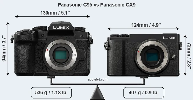 Size Panasonic G95 vs Panasonic GX9
