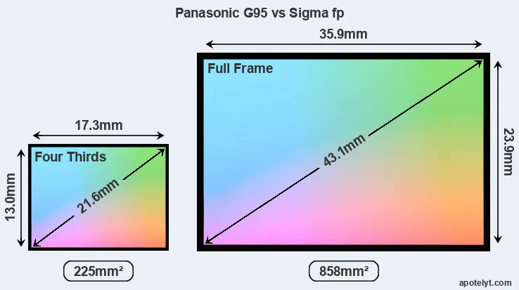 Panasonic G95 and Sigma fp sensor measures