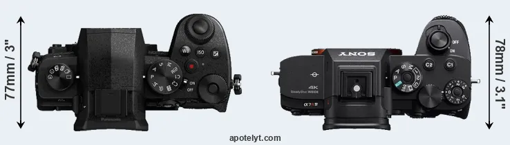 Compare G95 versus A7R IV top