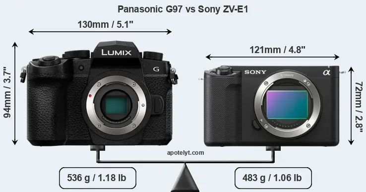 Size Panasonic G97 vs Sony ZV-E1