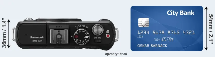 GF1 versus credit card top view