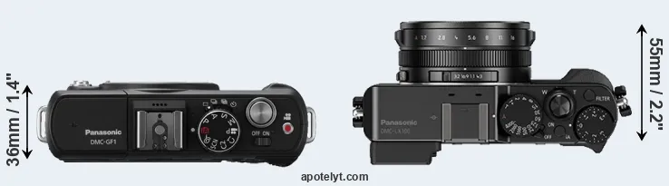 Compare GF1 versus LX100 top