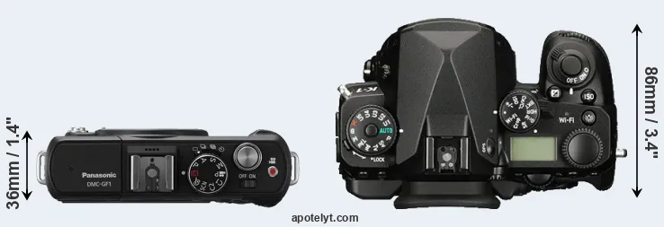 Compare GF1 versus K-1 top