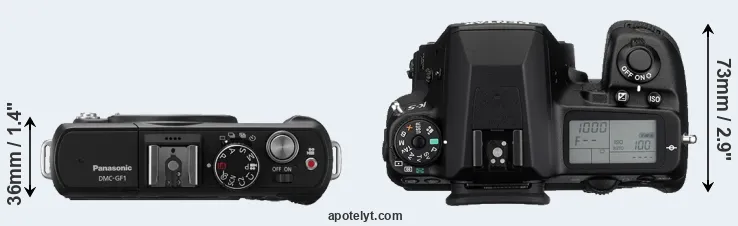 Compare GF1 versus K-5 top