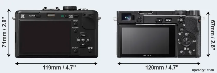Comparison GF1 or A6100 rear