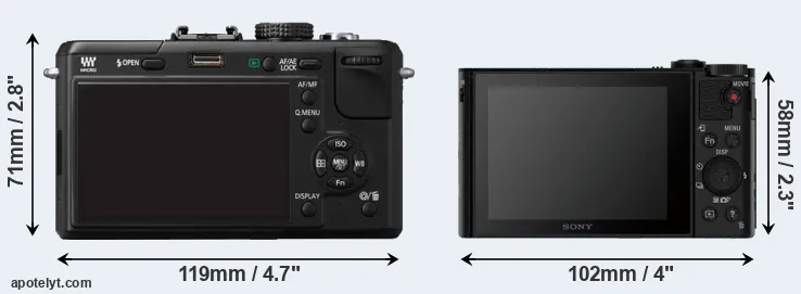 Comparison GF1 or HX90V rear