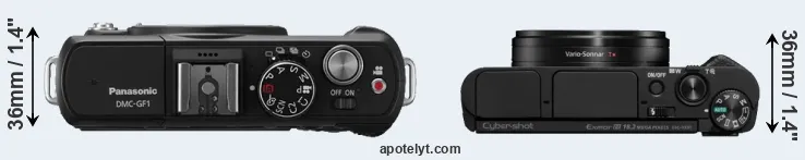 Compare GF1 versus HX95 top