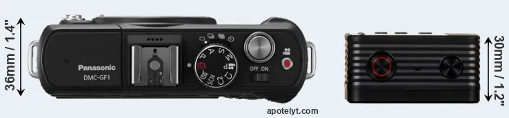 Compare GF1 versus RX0 top