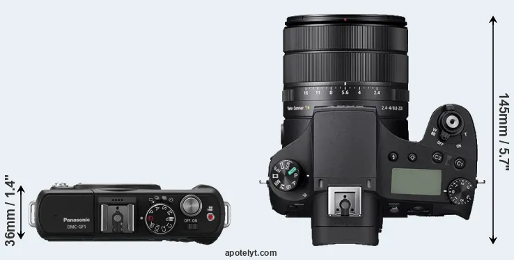 Compare GF1 versus RX10 IV top