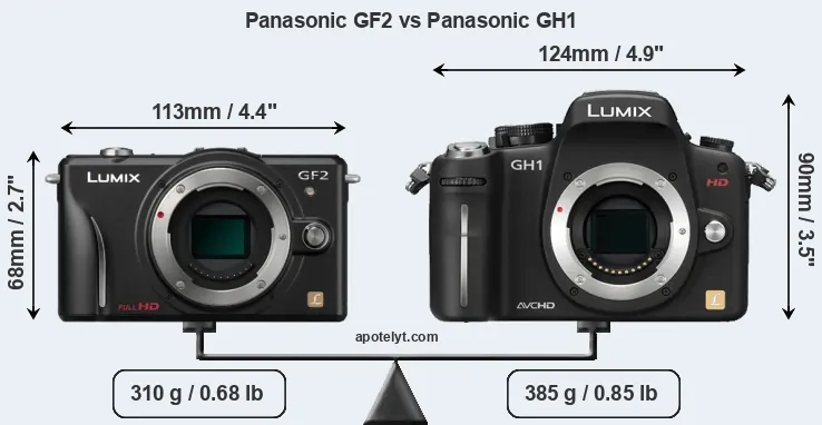 Size Panasonic GF2 vs Panasonic GH1