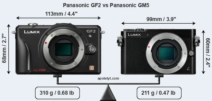 Size Panasonic GF2 vs Panasonic GM5