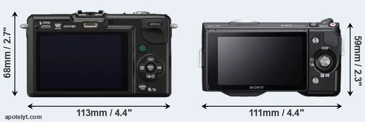 Comparison GF2 or NEX-5N rear