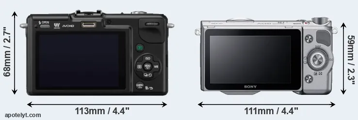 Comparison GF2 or NEX-5T rear