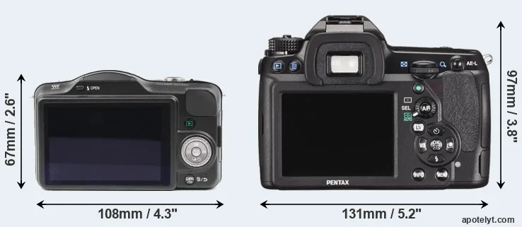 Comparison GF3 or K-5 II rear