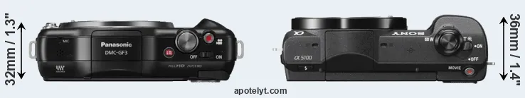 Compare GF3 versus A5100 top