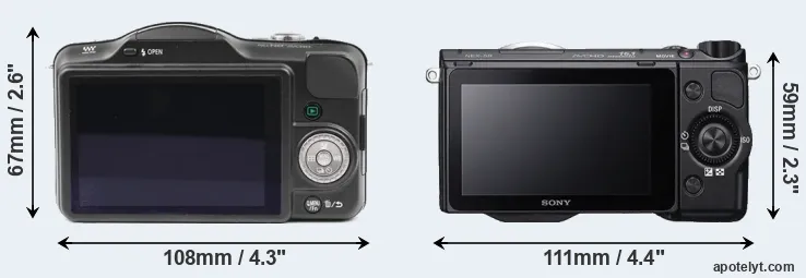 Comparison GF3 or NEX-5R rear
