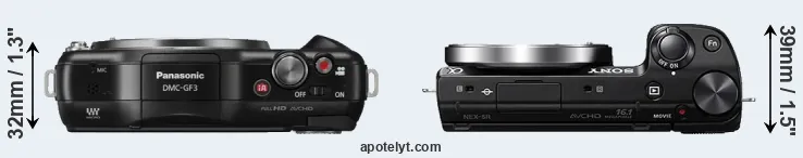 Compare GF3 versus NEX-5R top