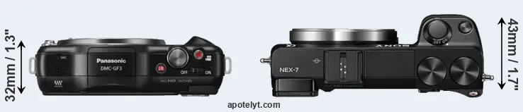 Compare GF3 versus NEX-7 top